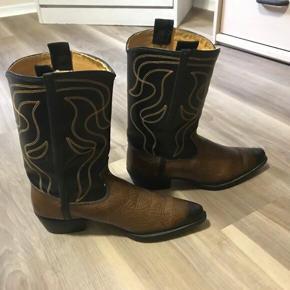 Ladies Black And Brown Western Boots Size 6B - Picture 5 of 6